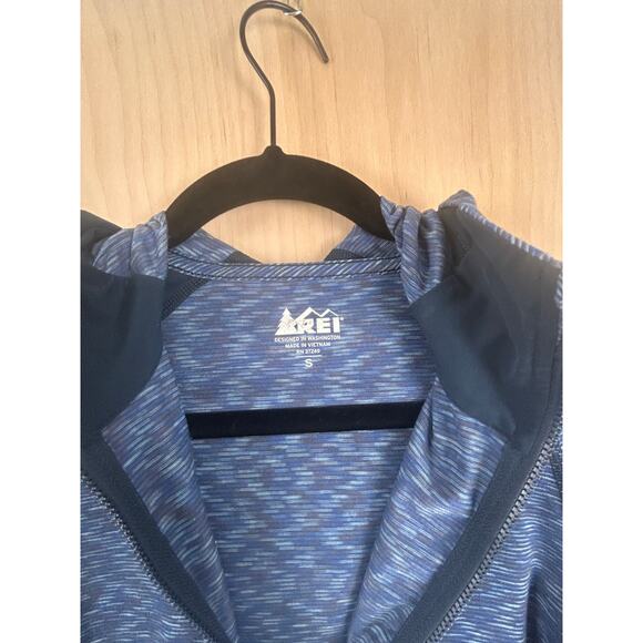 REI Women’s Blue Hooded Zip-Up Active Jacket Small Athletic Stretch - Picture 8 of 10
